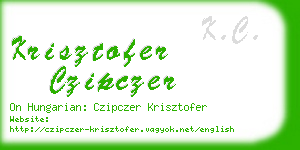 krisztofer czipczer business card